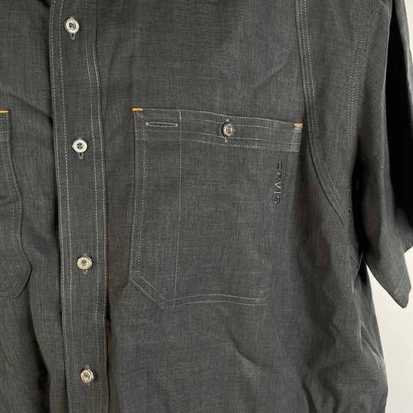 ORVIS Mens Dark Gray Short Sleeve Button Up Shirt XL Polyester Outdoor Casual - Picture 11 of 16
